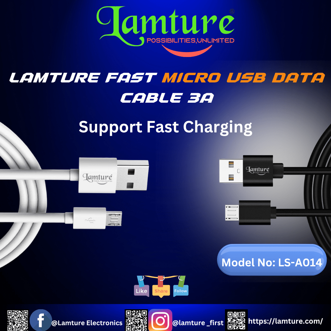 Lamture 3A Fast Micro USB Data Cable – Strong, Reliable & Quick Charging