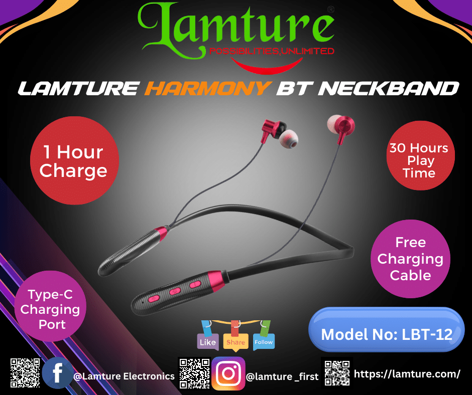Lamture Harmony Long-Play Bluetooth Neckband