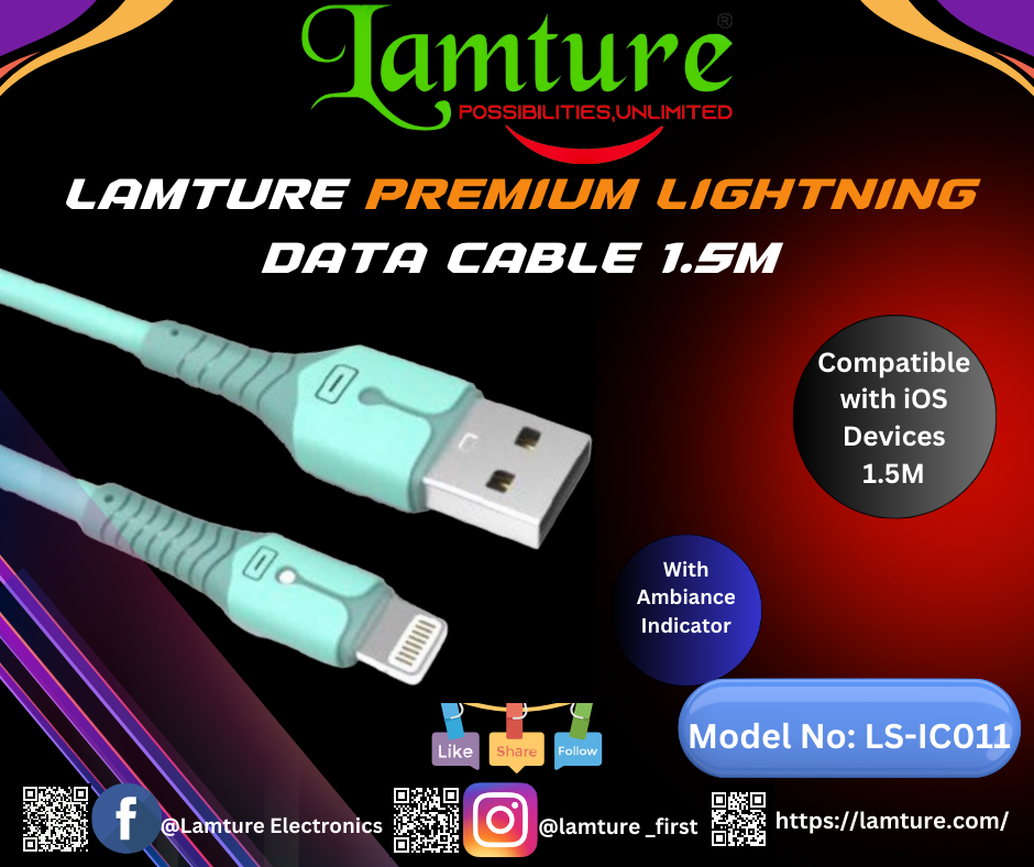 Lamture Fast Lightning Sync & Charge: Lightning cable for charging