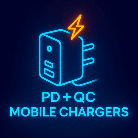 mobile charger with a lightning bolt symbol indicating fast charging capabilities.